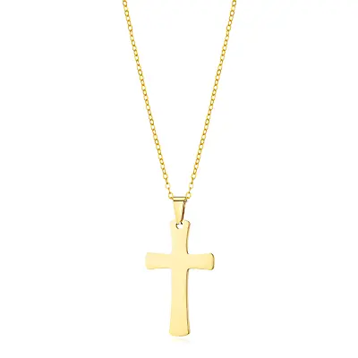 Men's Gold Plated Stainless Steel Cross Necklace • £8.99