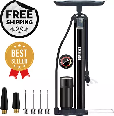 Bicycle Pump Bike Floor Pump Sport Ball Air Pump 160 PSI High Pressure Gauge • $15.99