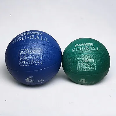 Power Systems Med-Ball 6lbs & 4 LBS Medicine Ball Workout Blue Green Lot Of 2 • $20.09