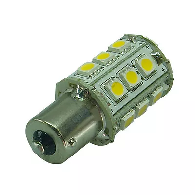 BA15S 24SMD 12v 24v (10-30v) DC 4.8W Warm White LED Bulb Caravan Boat 2005 • £7.40