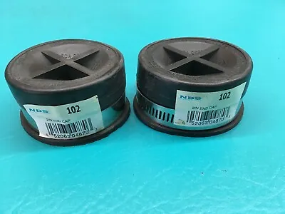 (2) 2  NDS #102 Rubber End Cap Pipe Sewer Water Drain  PVC Test Cleanout SCH 40 • $11.69