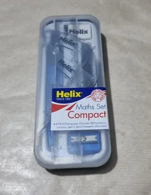 Helix Compact Maths Set With Compassruler Protractorsquares Sharpener & Eraser • £5.90