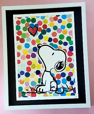 Death NYC Large Framed 16x20in Pop Art Certified SNOOPY DAMIEN HIRST DOTS #4 • £243.28