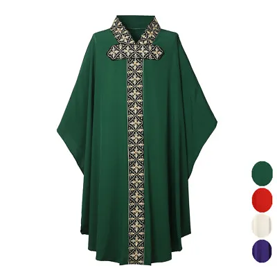 Medieval Cross Robe Christian Ethnic Religion Robes Men Halloween Monk Clothing • $40.99