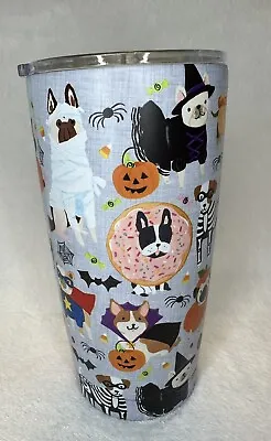 Clementine Halloween Dog Coffee Travel Mug Tumbler 20oz Dachshund Pug Bulldog • $21.95