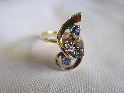 $3715 • Buy Vintage Montana Yogo Sapphire Diamond Ring 14 Kt Gold 