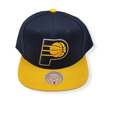 Mitchell & Ness Indiana Pacers Core Basic Navy/Gold Adjustable Snapback Hat Cap • $34.99