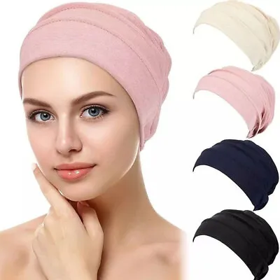 Women Muslim Turban Hat Elastic Band Cancer Chemo Hair Loss Cap Hijab Head Scarf • £7.99