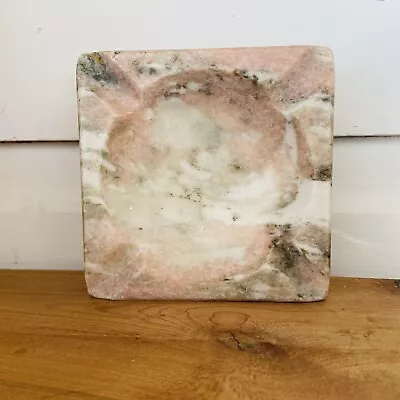 VTG Vermont RETRO Pink & White Marble Mid Century Ash Tray 4 X 4 Norwegian Rose • $27