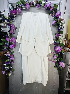 Amanda Smith Blazer Suit Skirt Size 20W Plus Jacket Career Business 2 Piece Set • $29.99