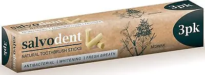 $8.59 • Buy Salvodent Miswak Pack Of 3 Natural Toothbrush Sticks - Sewak Peelu Siwak Arak