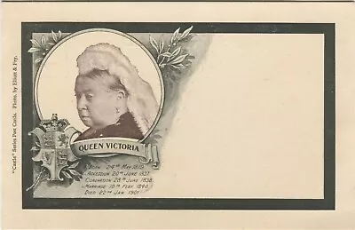 QUEEN VICTORIA 1901 MOURNING - Early Royalty Postcard Elliott & Fry • £25