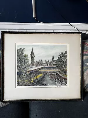 £129.95 • Buy Vintage Mid Century Very Rare MARION RHODES Signed Etching Coronation Day