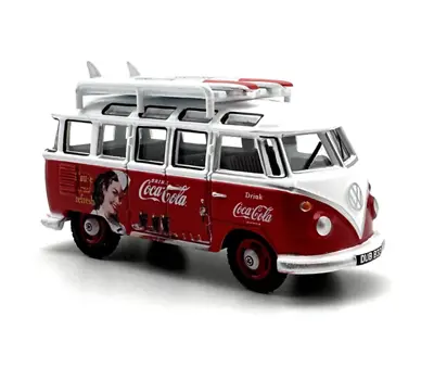 TG 1:76 VW Red T1 Mini Bus Van Camper Coke Model Diecast Metal Car New • $22.99