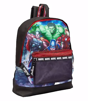 Marvel Comic The Avengers Roxy Backpack Children School Black Thor Iron Man Hulk • £14.99