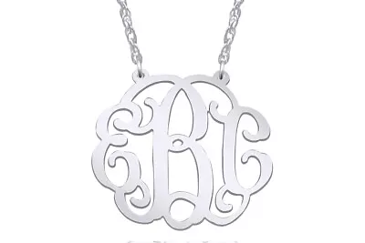 Monogram Necklace 925 Sterling Silver- Customize This Pendant With Your Initials • $66.25