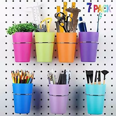 Set Of 7 Pegboard Bins W/ Rings Pegboard Attachments For Arts And Craft Supplies • $19.55
