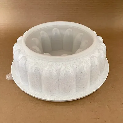 Vintage Tupperware Jello Mold Ice Ring Speckled Gray Large 3 Piece #1202 • $8