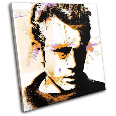 James Dean Movie Star Iconic Celebrities SINGLE CANVAS WALL ART Picture Print • £19.99