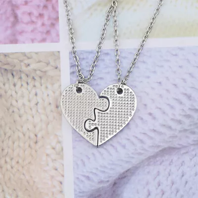 Custom Engraved Necklace Love Matching Heart Necklace Half Heart Necklace • £4.25