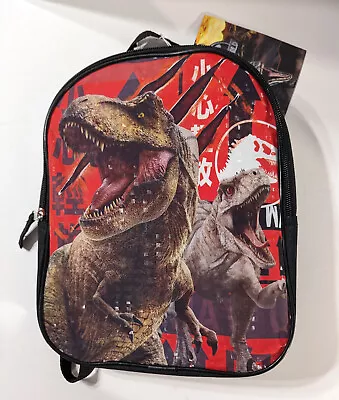 Jurassic World T - Rex Indominus Kids Boys Backpack Red Reflective Tyrannosaurus • $14.99