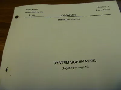 Deutz Deere Lull 1044 Telehandler Forklift Hydraulic Schematic Diagram Manual • $125.30