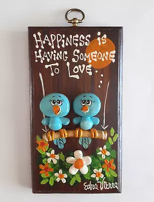 Vintage - Hand Painted Love Birds Wall Art - Retro 60's 70's Decor • $14.99