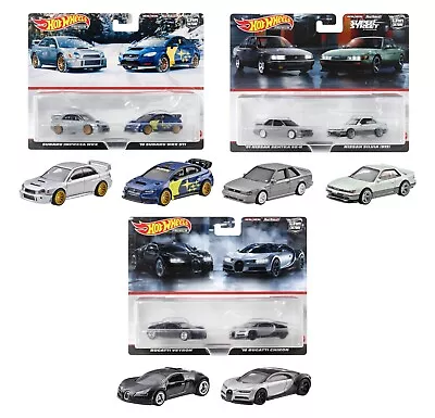 2024 Hot Wheels Premium 2-Pack Subaru Impreza WRX | Silvia S13 | Bugatti Set • $79
