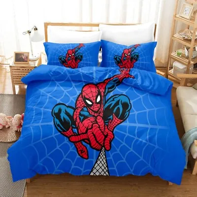 US Size Spiderman Marvel Bedding Set 3PCS Cover Pillowcase Comforter Cover New • $50.50