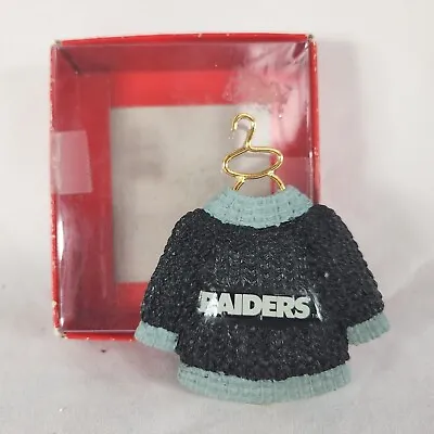 NFL Raiders Football Christmas Sweater Ornament Officially Licensed Vintage Russ • $7.99