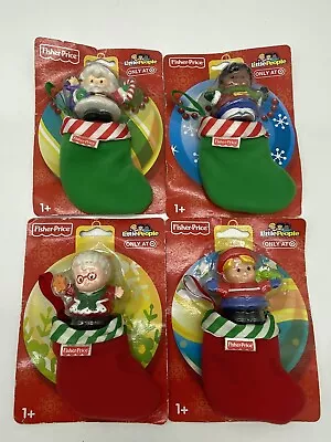 4 NEW Santa & Mrs Claus Christmas Stocking Ornament Fisher Price Little People • $65