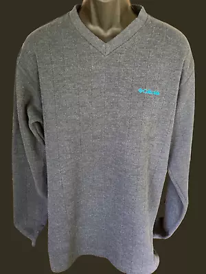 Columbia Sportswear Men's 2XT Pullover Ribbed V-Neck Sweatshirt Blue With Logo • $16.96