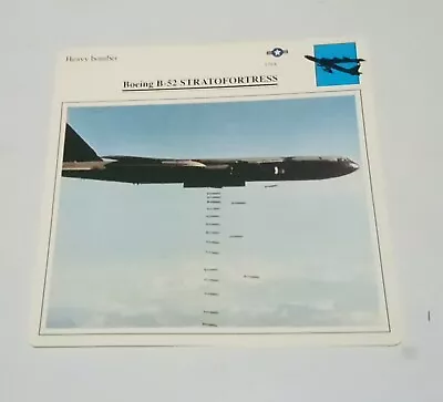 Usa Boeing B 52 Stratofortress Heavy Bomber Military Aircraft Card 1988 Ch Us  • £4.99