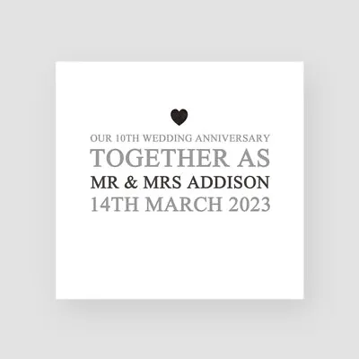 Personised Our 10th Tin Wedding Anniversary Card For Husband Or Wife • £3.85