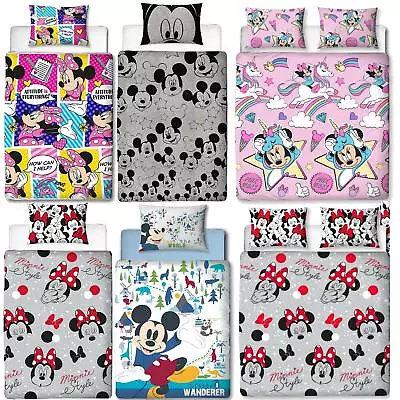 Disney Mickey/Minnie Mouse Duvet Covers Single/Double Reversible Bedding • £12.95