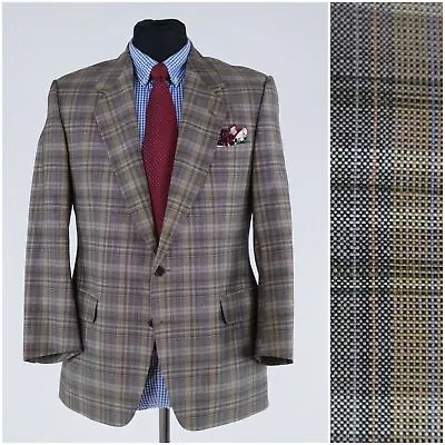 Mens Vintage Check Plaid Sport Coat 40S US Size KAISER DESIGN Wool Blazer Jacket • $69.99