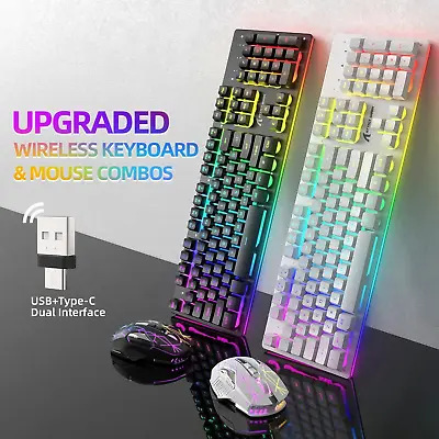 $29.99 • Buy Wireless Gaming Keyboard&Mouse Set USB Dual Interface For PC MAC Laptop PS4 Xbox