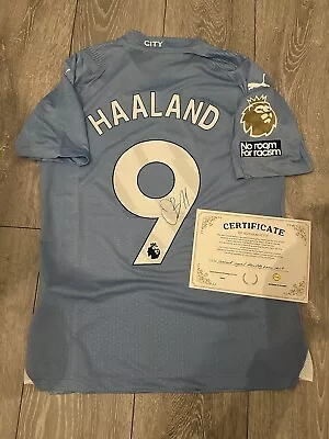 Erling Haaland Hand Signed Manchester City Man City Home Shirt With Coa • £89