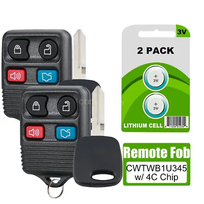 2 4B Car Ignition Key Remote Fob For Ford Mustang Focus 2000 2001 2002 2003 2004 • $12.79