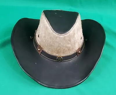 Kid's L Cowboy Hat Western Genuine Cow Hair Skin Leather Made In Mexico • $21.38