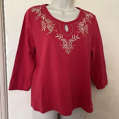 Dash Soft Feel Embroidered / Beaded T Shirt Size 14 • £4