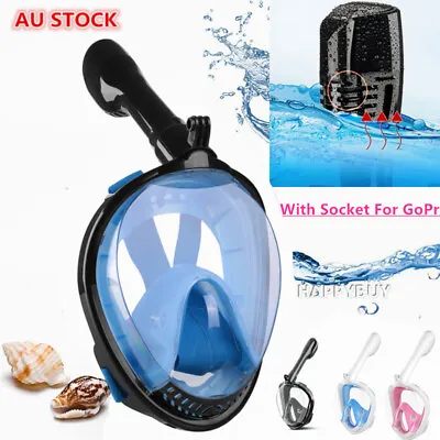 $29.59 • Buy 180° Full Face Diving Seaview Snorkel Snorkeling Mask Swimming Goggles For GoPro