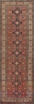 Vintage Geometric Tebriz 14 Ft. Long Runner Rug Hand-knotted Wool 4x14 • $957.58