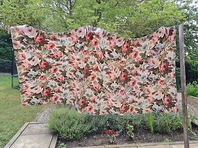 £44.54 • Buy Vintage Chelsea Rose Sanderson Fabric Curtain 1950s Blue Craft Hobby Sewing