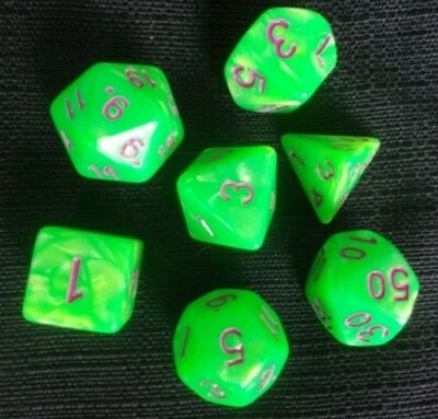 $8.98 • Buy Dice Set + Bag 7 Piece Roll The Dice Polyhedral Dungeons & Dragons Pearl 