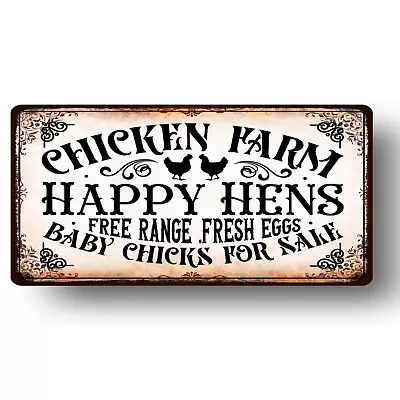 Free Range Eggs Shop Sign Outdoor Metal Door Home Patio Hens Chickens Fresh Farm • £4.95