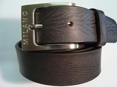 Gents Leather Belt 100% Distressed Leather Black 1.25  Milano • £16.99