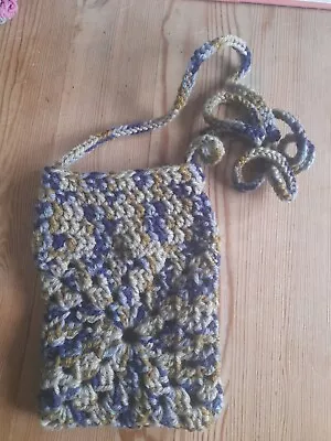 Handmade Crocheted Across Body Phone Bag • £6