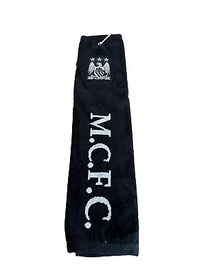 Manchester City F C Executive Black Tri-fold Golf Towel. Bnwt. • £27.99