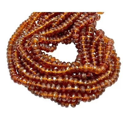 AAA+ Hessonite Garnet Natural Gemstone Faceted Beads Strands 4-6mm Graduated • $20.99